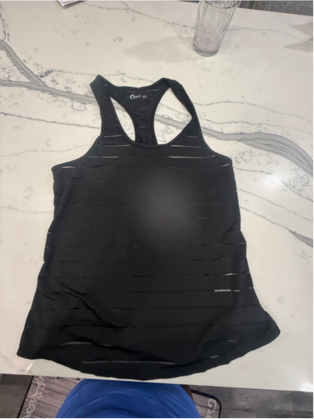 Women's Zyia Active Tank Top Size M Black Racerback Athletic Shirt